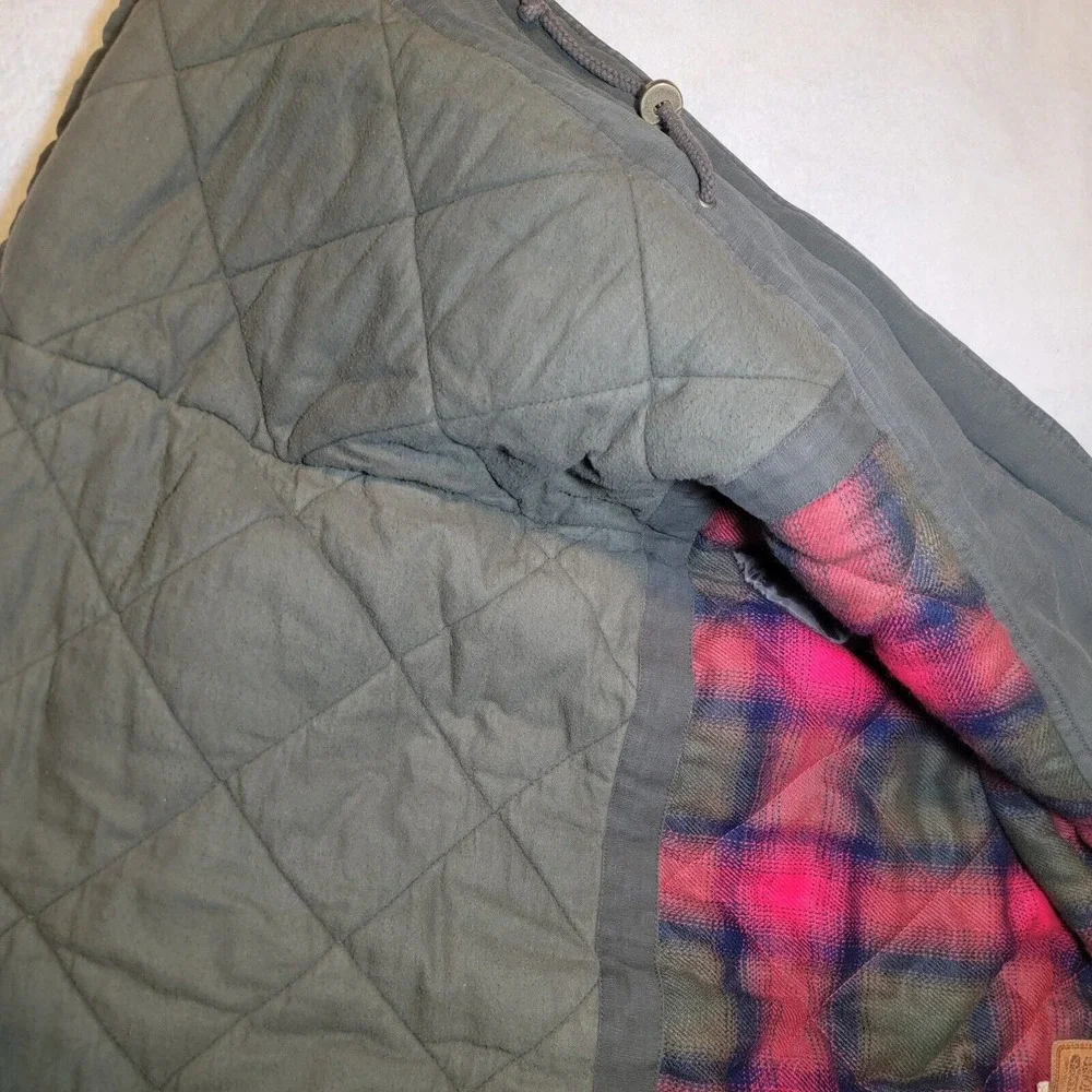 Vtg St Johns Bay Barn Chore Jacket Men Med Olive Corduroy Collar Flannel Quilted